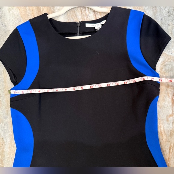 NWT Women’s DIANE VON FURSTENBERG Black/blue Blue Diamond Autumn dress- Size 12 - Picture 10 of 10